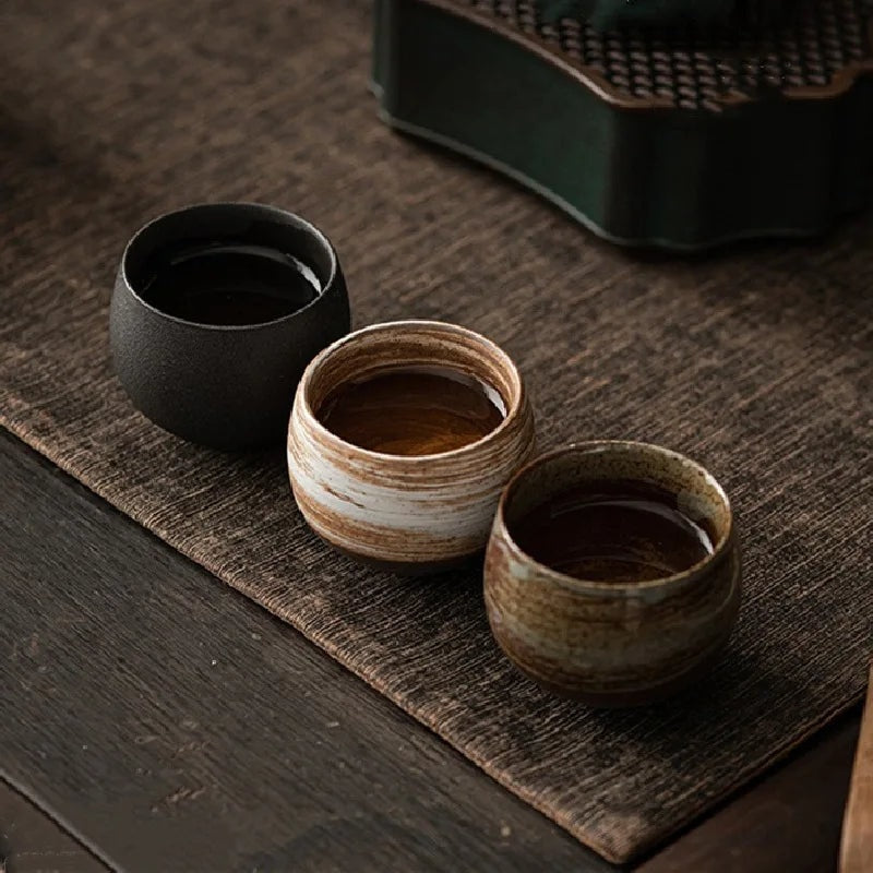 Handmade Stoneware Espresso Cup with Rustic Reactive Glaze