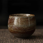 Handmade Stoneware Espresso Cup with Rustic Reactive Glaze