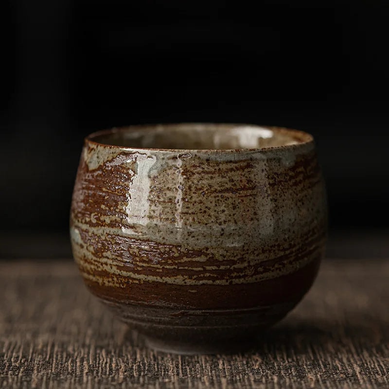 Handmade Stoneware Espresso Cup with Rustic Reactive Glaze
