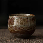 Handmade Stoneware Espresso Cup with Rustic Reactive Glaze