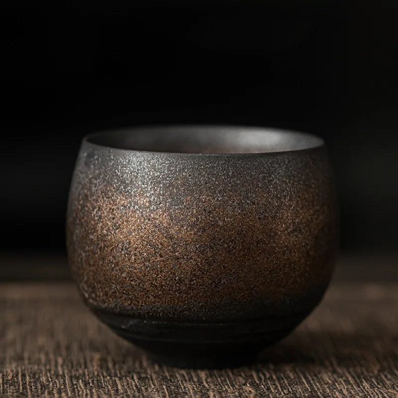 Handmade Stoneware Espresso Cup with Rustic Reactive Glaze