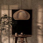 Handwoven Rattan Pendant Light with Woven Dome Shade for Dining Room