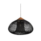 Handwoven Rattan Pendant Light with Woven Dome Shade for Dining Room