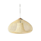 Handwoven Rattan Pendant Light with Woven Dome Shade for Dining Room
