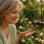 Hanging Umbrella Bird Feeder and Bird Bath with Bronze Finish for Garden