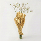 Wearable Mini Flower Vase Brooch with Polished Bouquet Design