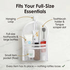 Self Standing Mesh Travel Toiletry Pouch with Dividers and Hanging Loop