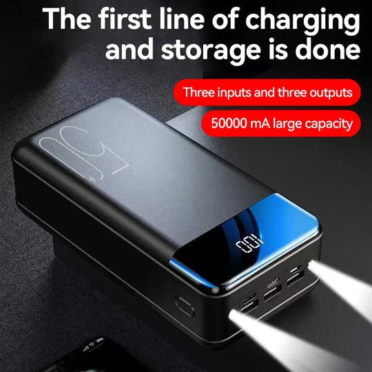 High Capacity Portable Power Bank with LED Display and Built In Flashlight