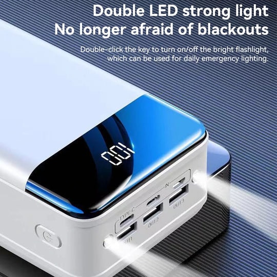 High Capacity Portable Power Bank with LED Display and Built In Flashlight