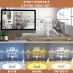 Rechargeable Crystal Diamond Table Lamp with Touch Dimming