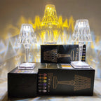 Rechargeable Crystal Diamond Table Lamp with Touch Dimming