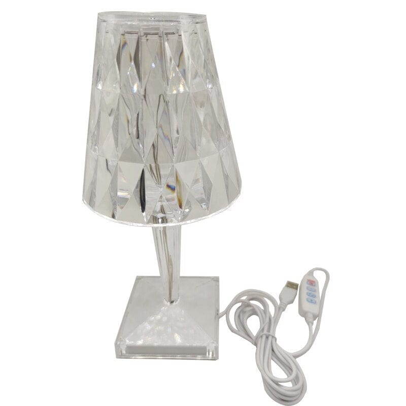 Rechargeable Crystal Diamond Table Lamp with Touch Dimming