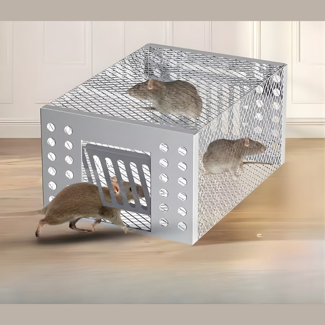 Humane Multi Catch Mouse Trap with Galvanized Steel Cage and Rear Drawer