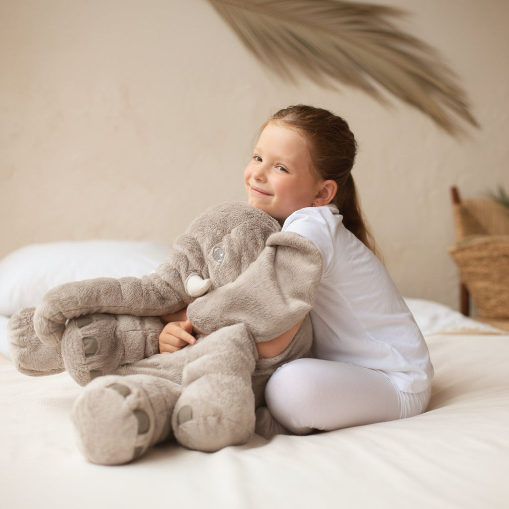 Stuffed Elephant Plush Toy Soft Cuddly Elephant Pillow Stuffed Animal for Kids Nursery and Bedroom Decor