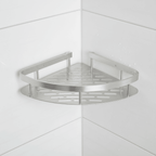 Adhesive Bathroom Shelf No Drill Wall Mounted Shower Caddy Stainless Steel Storage Rack for Shampoo and Soap