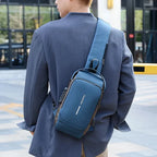 Anti-Theft Sling Backpack Crossbody Chest Bag with USB Charging Port Combination Lock Water-Resistant Shoulder Bag