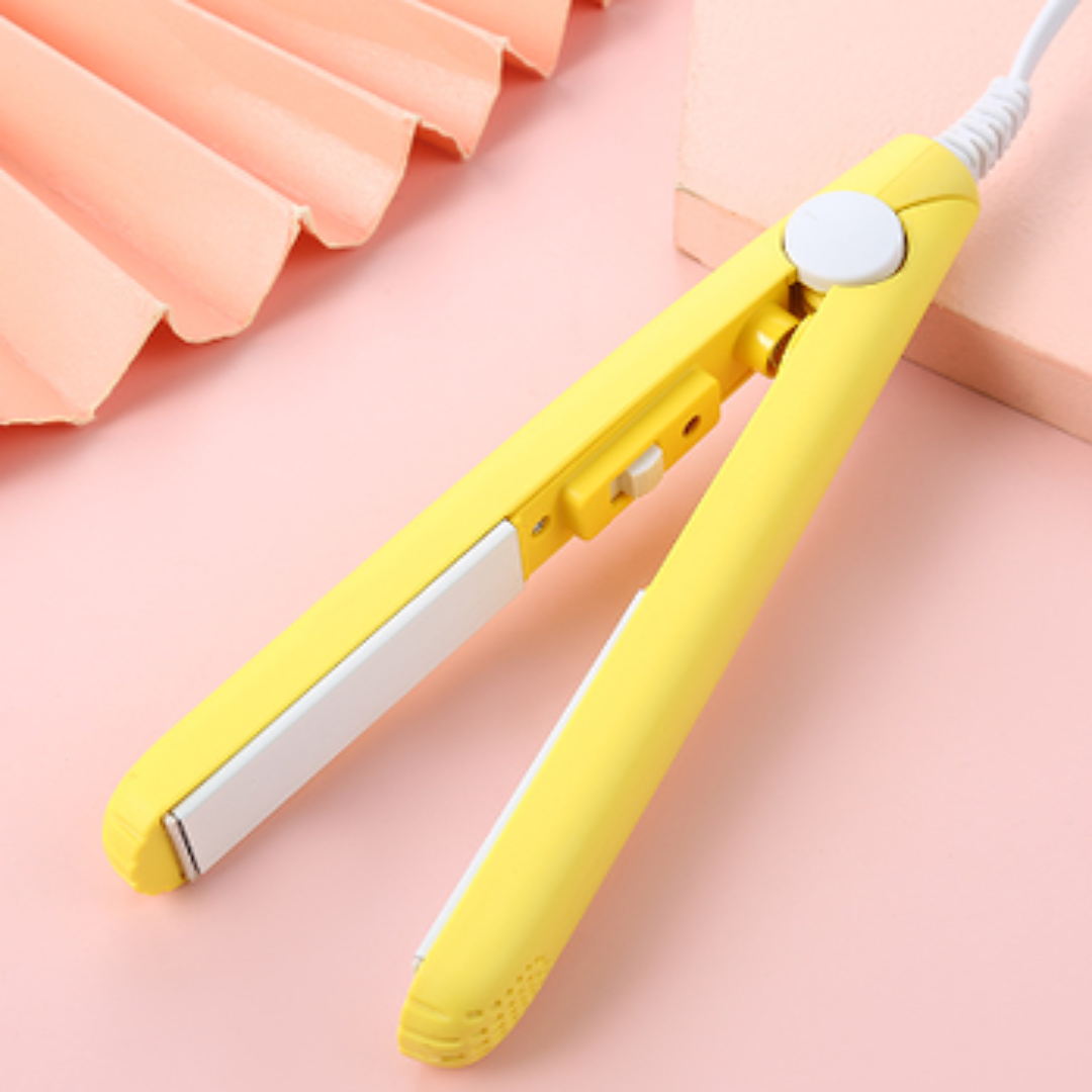 Mini Flat Iron Ceramic Hair Straightener and Curler Two in One Travel Hair Styling Iron for Short Hair and Bangs