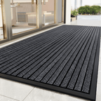 Heavy Duty Door Mat with Non-Slip Rubber Backing Striped Dirt Trapping Entrance Mat for Indoor and Outdoor