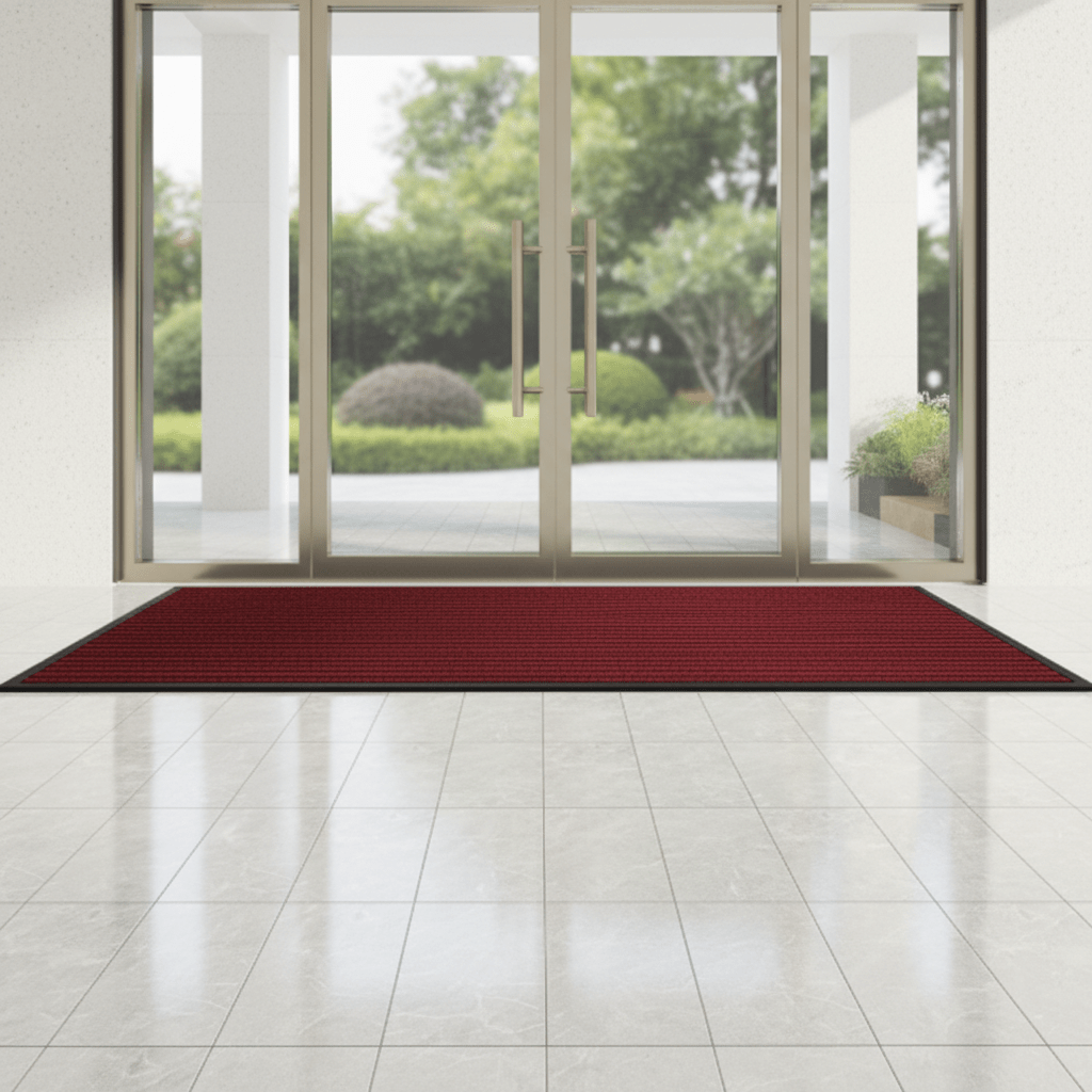 Heavy Duty Door Mat with Non-Slip Rubber Backing Striped Dirt Trapping Entrance Mat for Indoor and Outdoor