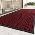 Heavy Duty Door Mat with Non-Slip Rubber Backing Striped Dirt Trapping Entrance Mat for Indoor and Outdoor