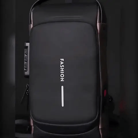 Anti-Theft Sling Backpack Crossbody Chest Bag with USB Charging Port Combination Lock Water-Resistant Shoulder Bag