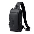 Anti-Theft Sling Backpack Crossbody Chest Bag with USB Charging Port Combination Lock Water-Resistant Shoulder Bag