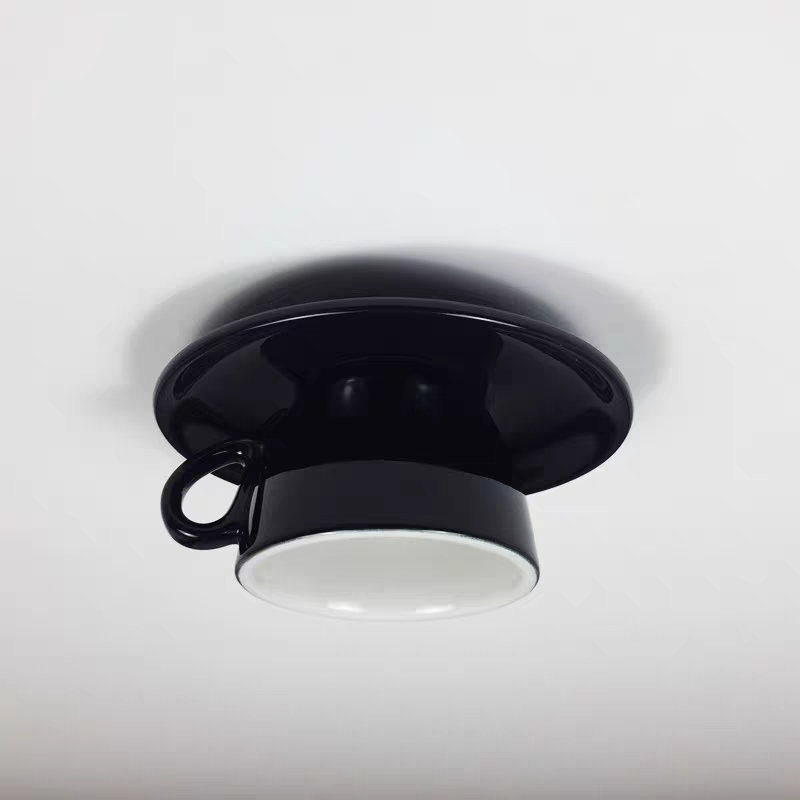 Modern Ceramic Flush Mount Ceiling Light With Gloss Finish in Black — Harbor Light Co.
