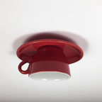 Modern Ceramic Flush Mount Ceiling Light With Gloss Finish in Red — Harbor Light Co.