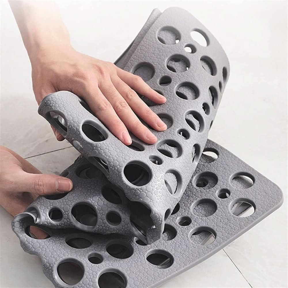 Non-Slip Shower Mat with Suction Cups and Drain Holes Anti-Slip Bathtub Mat Quick-Drying Washable PVC Bath Mat for Shower and Tub