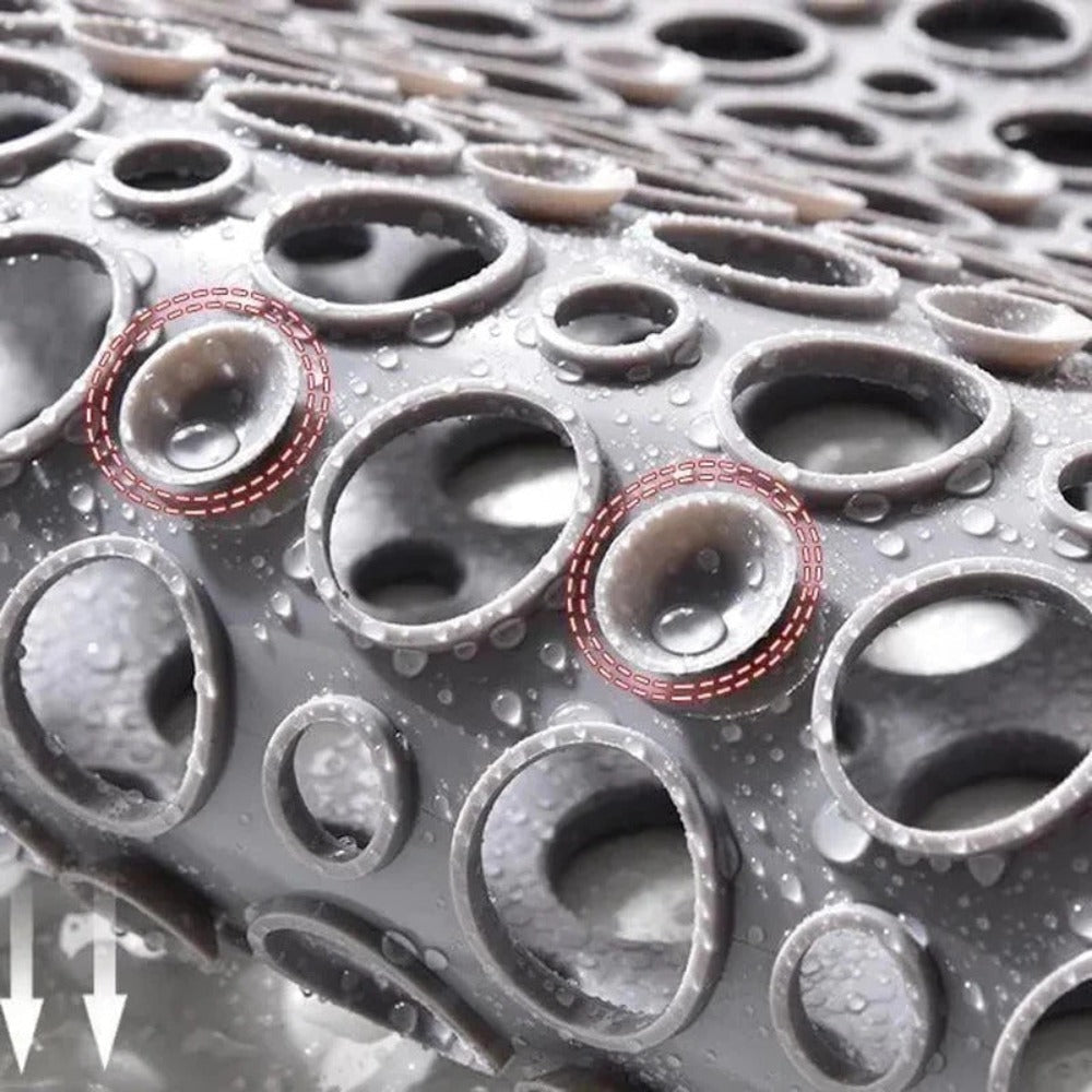 Non-Slip Antibacterial Shower Mat with Drainage Holes and Suction Cups Quick Drying Bath Tub Mat