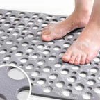 Non-Slip Shower Mat with Suction Cups and Drain Holes Anti-Slip Bathtub Mat Quick-Drying Washable PVC Bath Mat for Shower and Tub