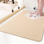 Non-Slip Shower Mat Soft Loop Texture Quick Draining Machine Washable Cut-to-Size Bath Mat for Shower and Tub