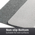 Non-Slip Shower Mat Soft Loop Texture Quick Draining Machine Washable Cut-to-Size Bath Mat for Shower and Tub