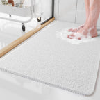 Non-Slip Shower Mat Soft Loop Texture Quick Draining Machine Washable Cut-to-Size Bath Mat for Shower and Tub