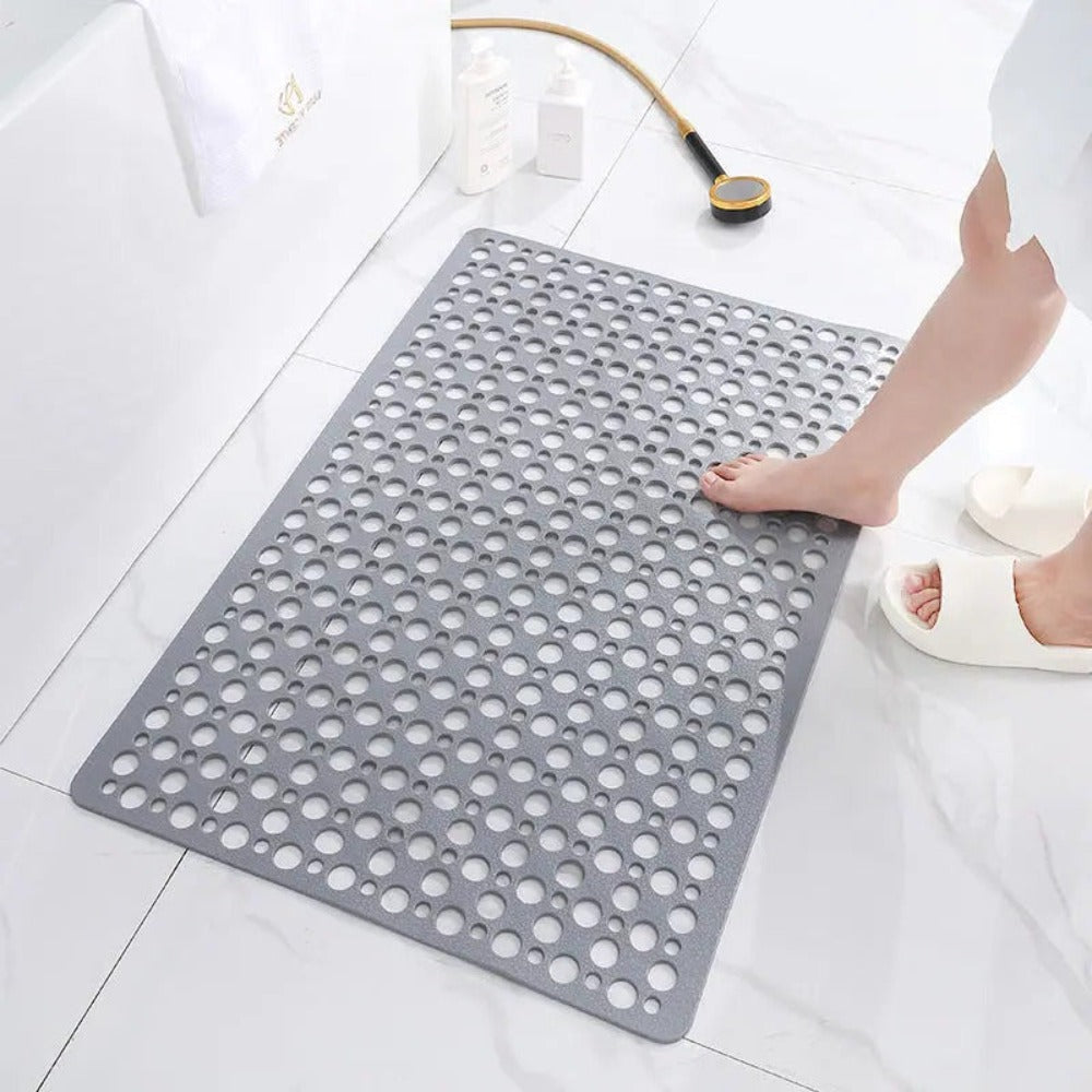Non-Slip Antibacterial Shower Mat with Drainage Holes and Suction Cups Quick Drying Bath Tub Mat