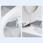 Silicone Toilet Brush and Holder Set Flexible Antibacterial Quick Drying Rust-Free Bathroom Cleaning Brush