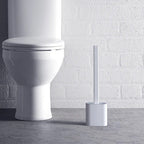 Silicone Toilet Brush and Holder Set Flexible Antibacterial Quick Drying Rust-Free Bathroom Cleaning Brush