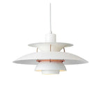 Scandinavian Metal Pendant Light for Dining Room in White + Pink — Harbor Light Co.