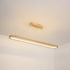 Contemporary Oval Wooden Pendant Light with Integrated Ring Diffuser