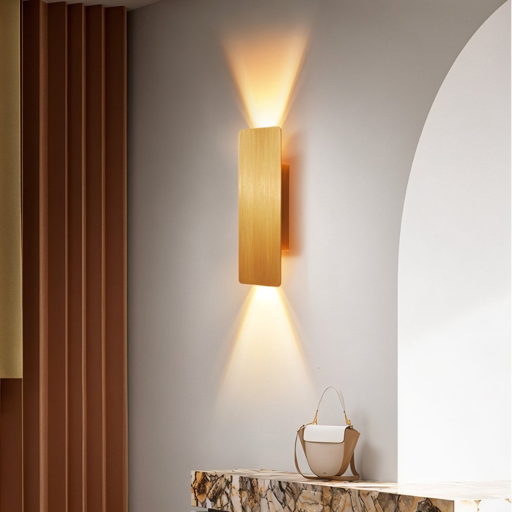 Modern Up Down LED Light Wall Sconce in Brushed Aluminum