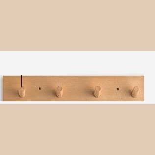 Japandi Solid Wood Wall Coat Rack with Wooden Pegs for Entryway