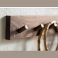 Japandi Solid Wood Wall Coat Rack with Wooden Pegs for Entryway