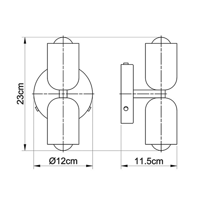 Vintage 2-Light Glass Wall Sconce with Round Backplate