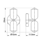 Vintage 2-Light Glass Wall Sconce with Round Backplate