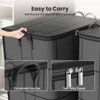 Large Zippered Storage Bag with Reinforced Handles for Comforters and Clothes