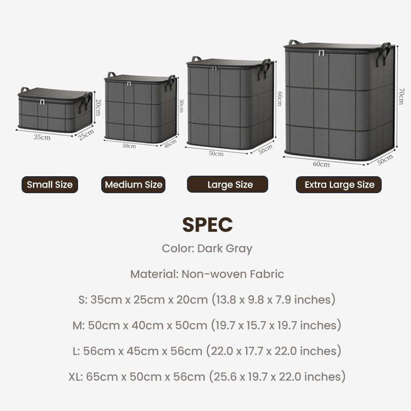 Large Zippered Storage Bag with Reinforced Handles for Comforters and Clothes