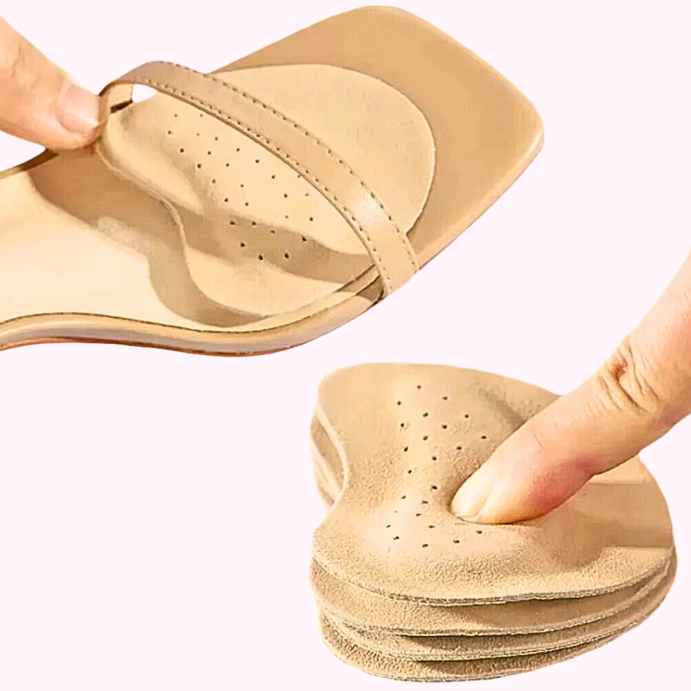 Leather Forefoot Cushion Pads Non Slip Insoles for Sandals and Heels