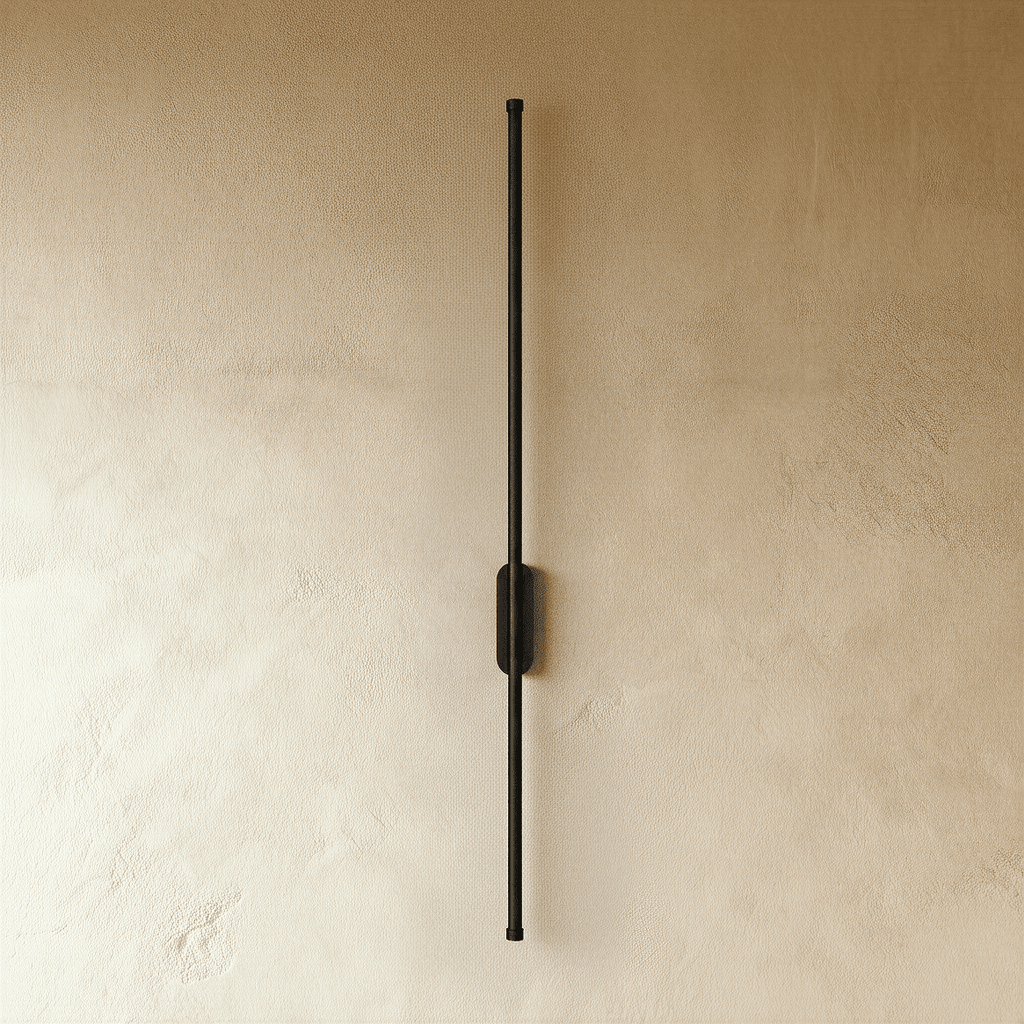Minimalist Vertical Linear Wall Sconce with Round Backplate