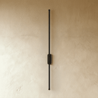 Minimalist Vertical Linear Wall Sconce with Round Backplate