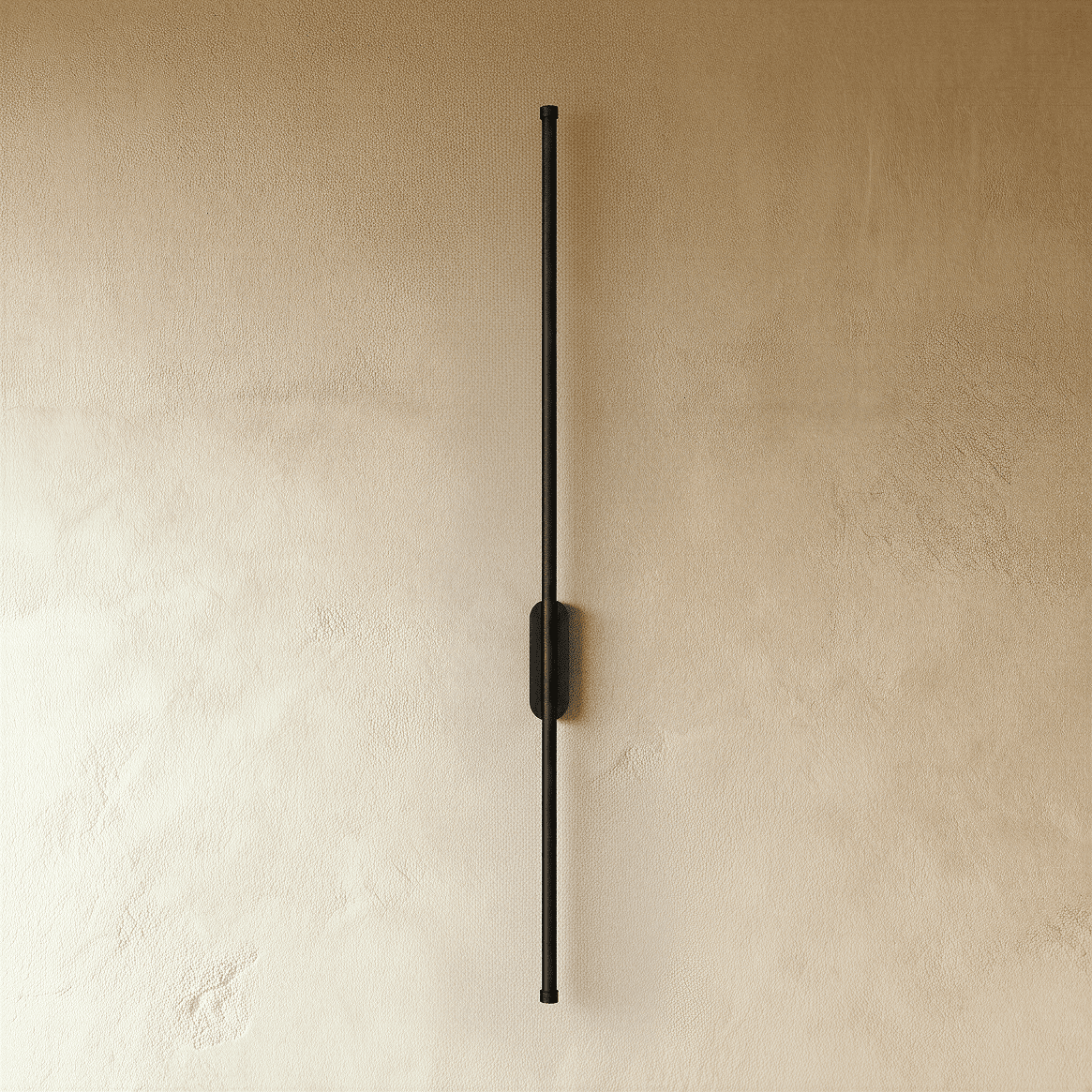 Minimalist Vertical Linear Wall Sconce with Round Backplate